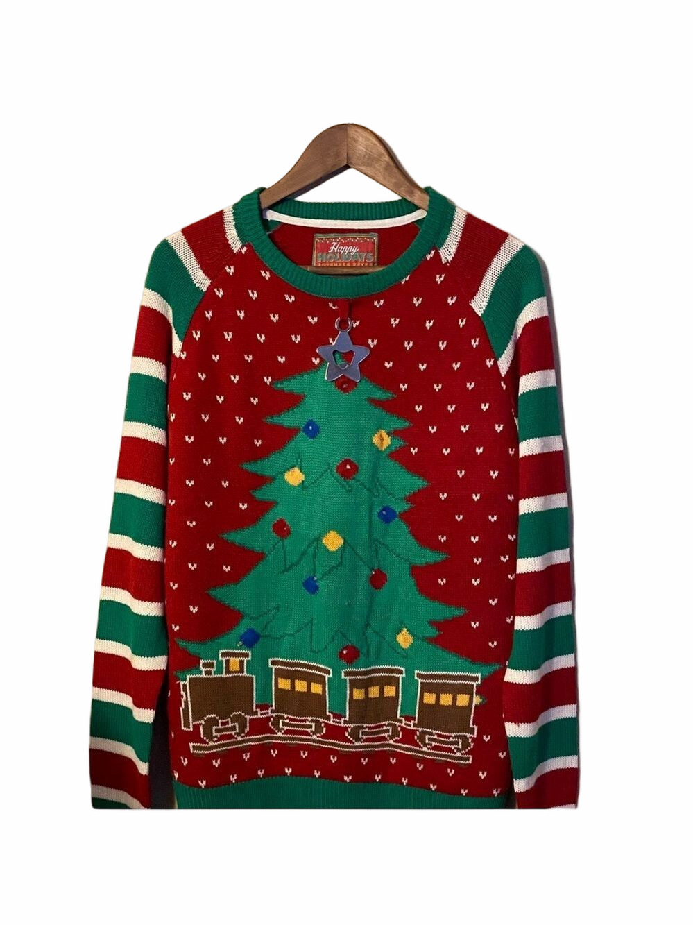 Festive Christmas Tree Sweater - Red and Green